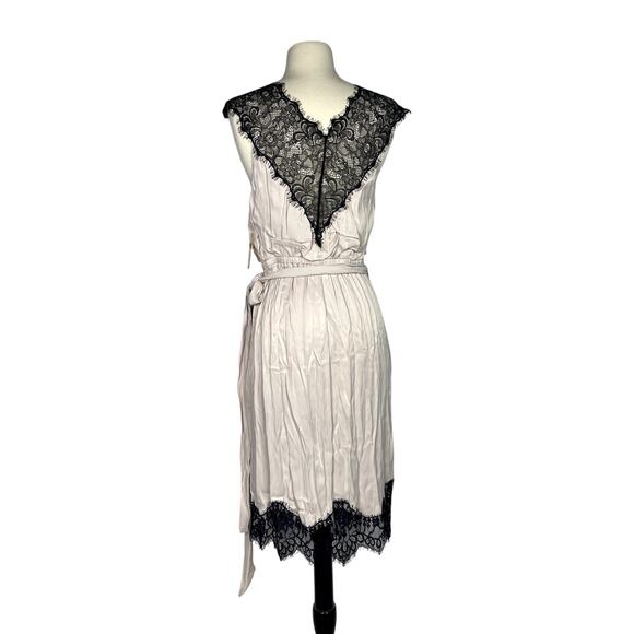 NEW Anthropologie Sleeveless V-Neck Lace Wrap Midi Dress XS - Picture 8 of 9